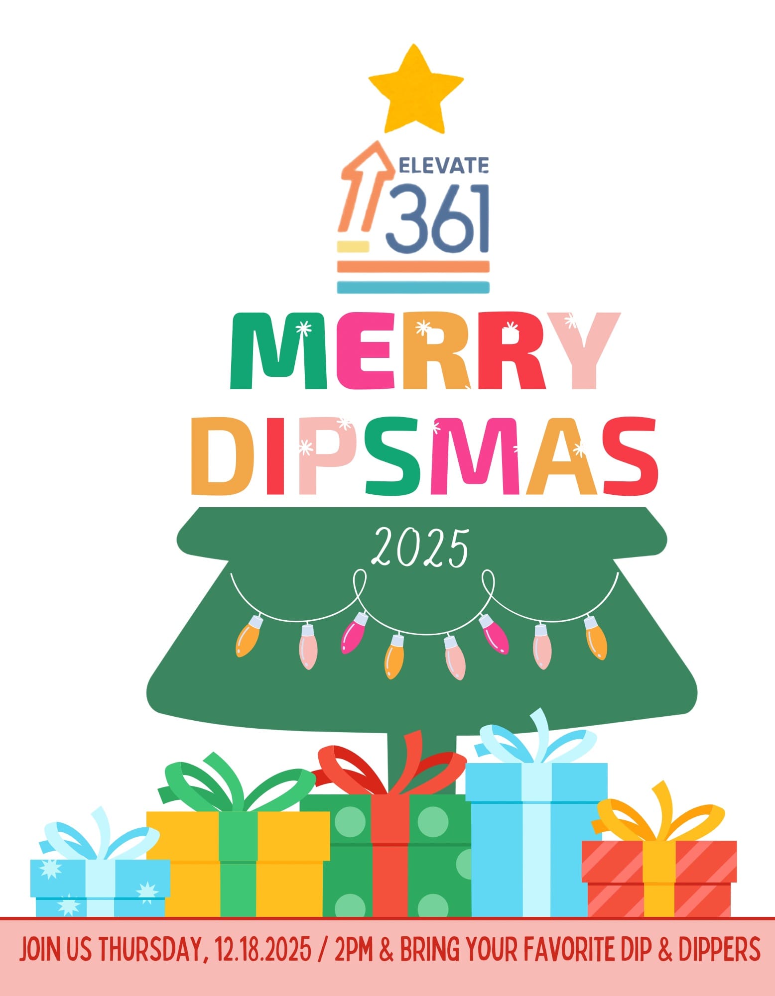 Colorful Merry and Bright Bold Typography Christmas T-Shirt