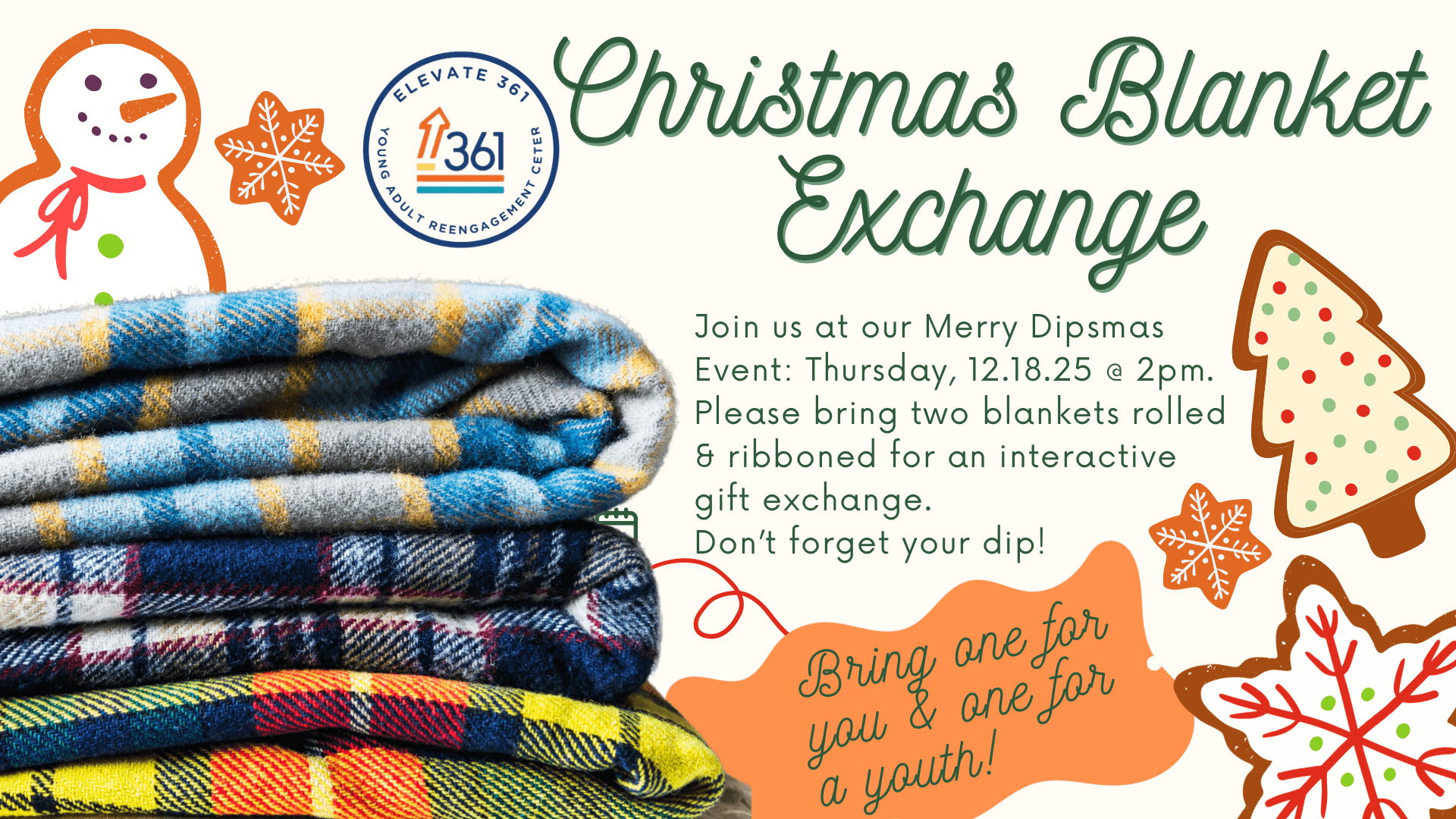 Green and Red Christmas Cookie Exchange Facebook Event Cover